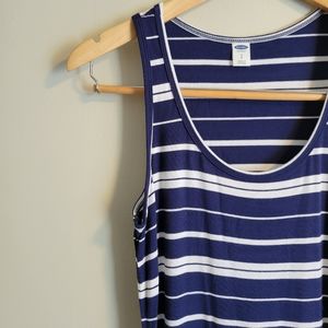 Old Navy Blue and White Striped Maxi Dress, Small